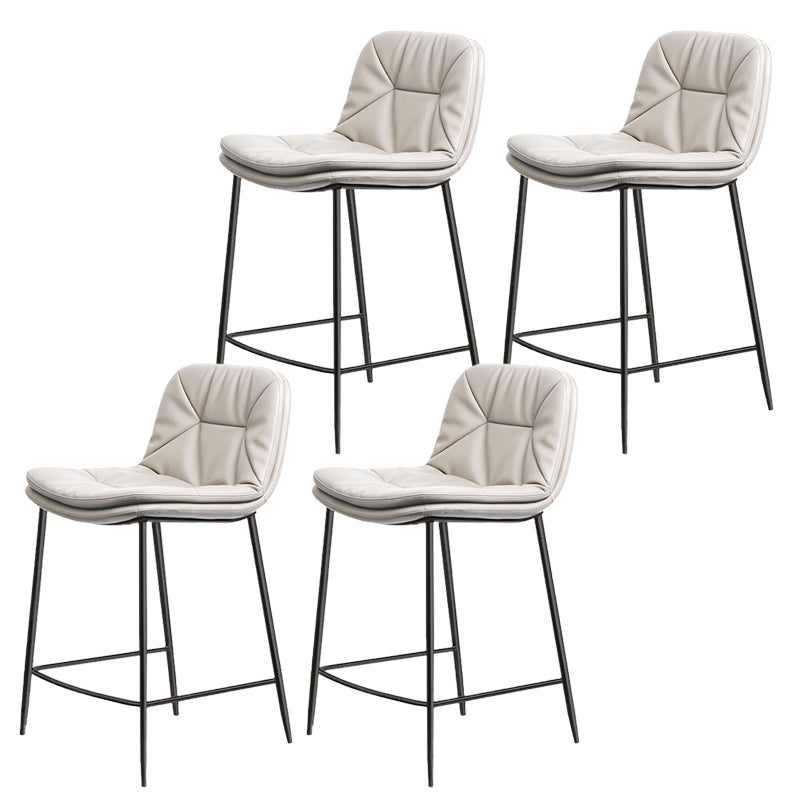 Glam Style Counter Stool Faux Leather Counter-height Stool for Indoor