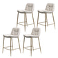 Glam Style Counter Stool Faux Leather Counter-height Stool for Indoor