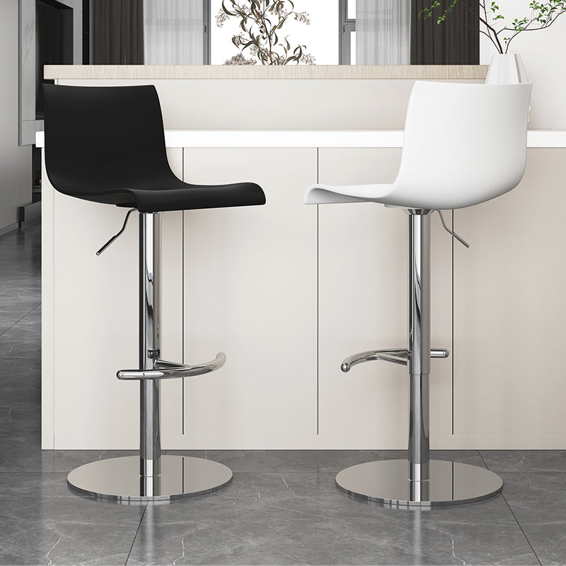 Low Back Dining Stools Adjustable Height Bar Stools with Metal Base