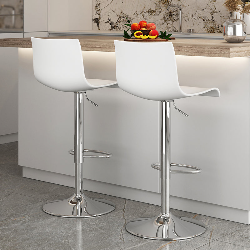 Low Back Dining Stools Adjustable Height Bar Stools with Metal Base