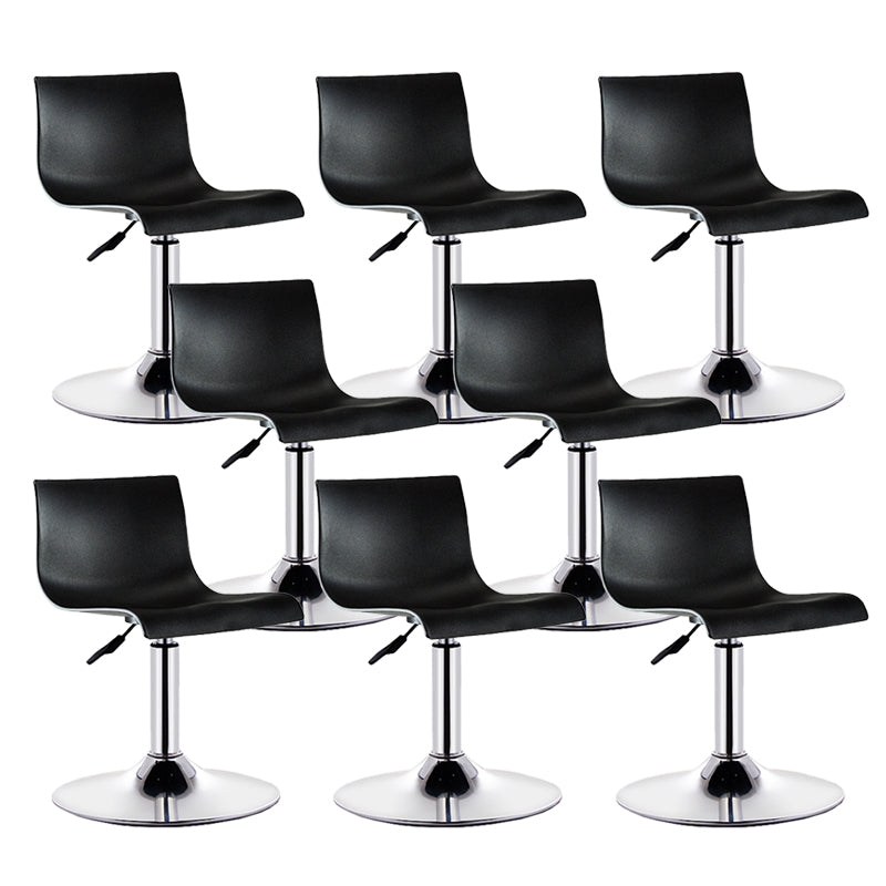 Low Back Dining Stools Adjustable Height Bar Stools with Metal Base