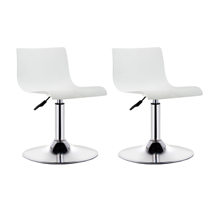 Low Back Dining Stools Adjustable Height Bar Stools with Metal Base