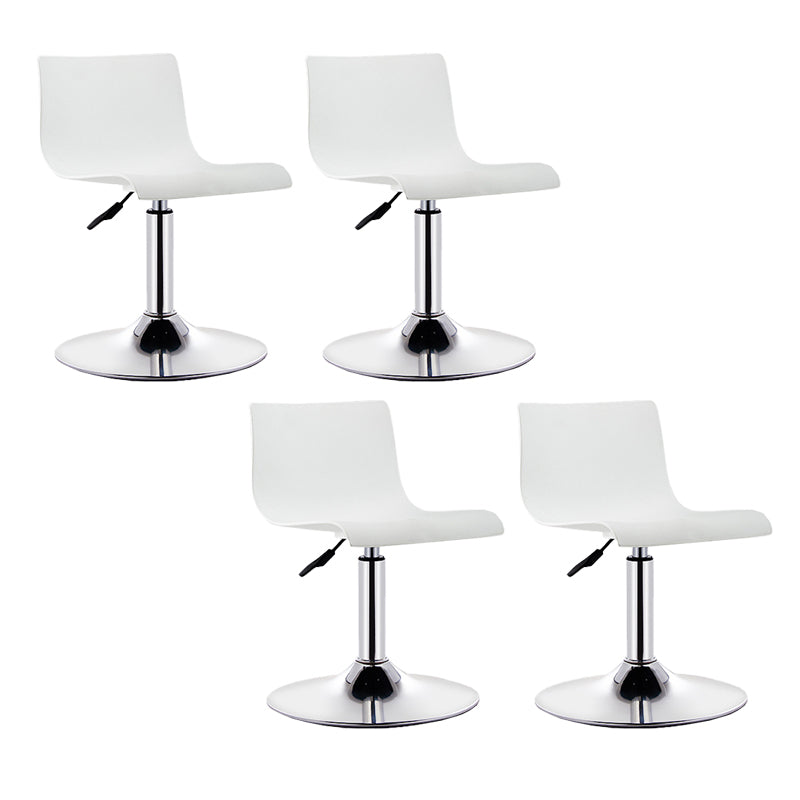 Low Back Dining Stools Adjustable Height Bar Stools with Metal Base