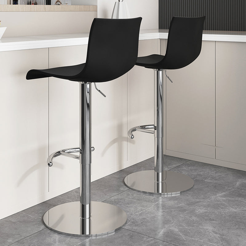 Low Back Dining Stools Adjustable Height Bar Stools with Metal Base