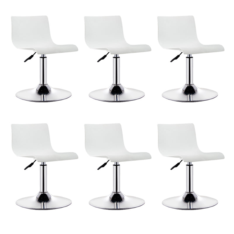 Low Back Dining Stools Adjustable Height Bar Stools with Metal Base