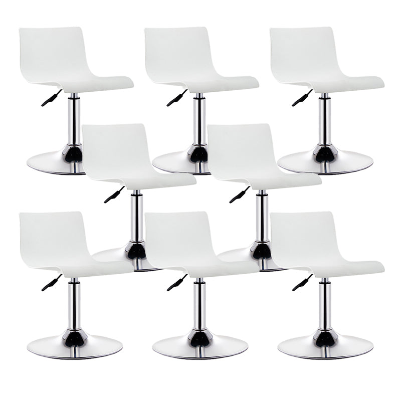 Low Back Dining Stools Adjustable Height Bar Stools with Metal Base