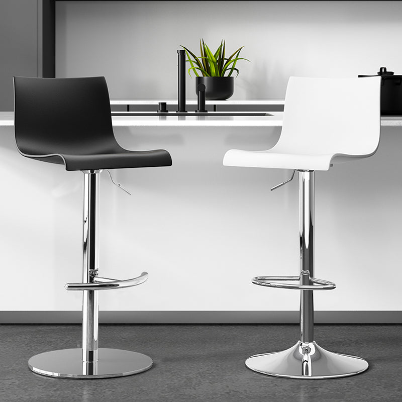 Low Back Dining Stools Adjustable Height Bar Stools with Metal Base