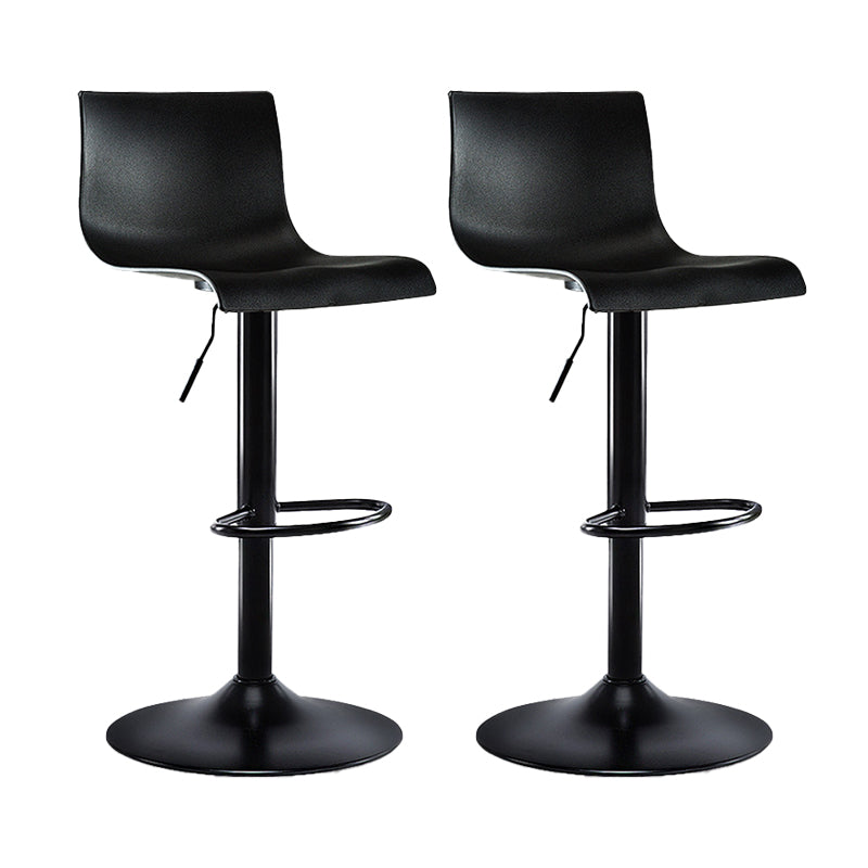Low Back Dining Stools Adjustable Height Bar Stools with Metal Base