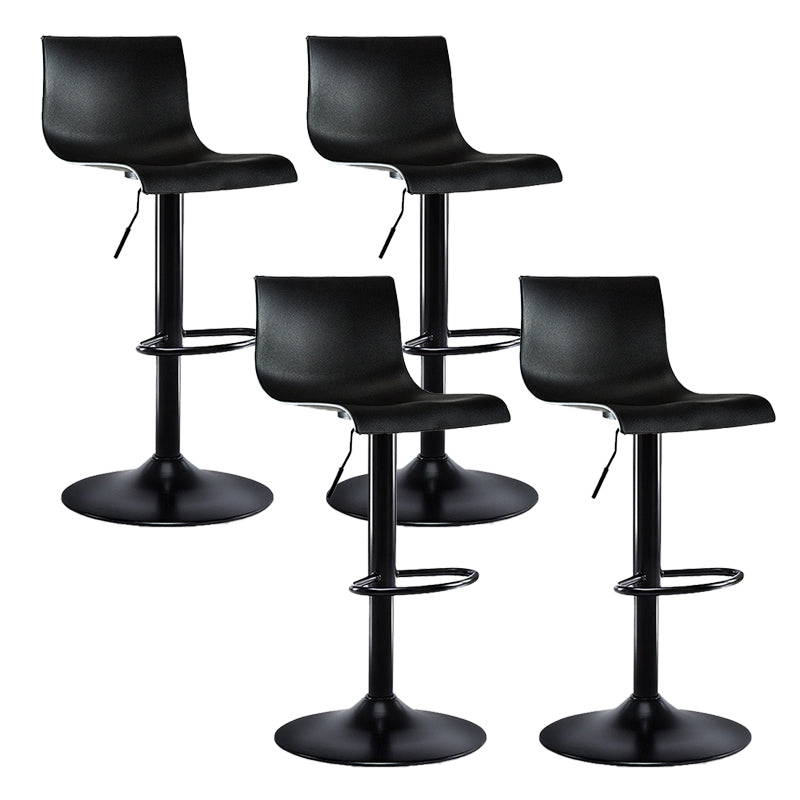 Low Back Dining Stools Adjustable Height Bar Stools with Metal Base