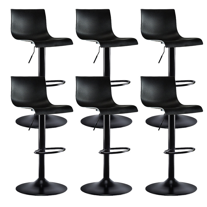 Low Back Dining Stools Adjustable Height Bar Stools with Metal Base