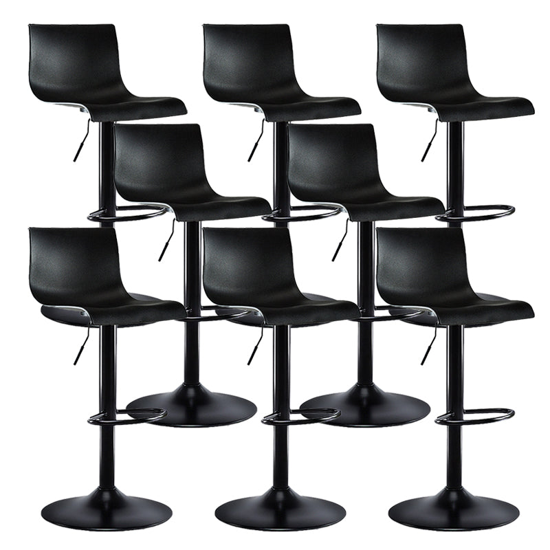 Low Back Dining Stools Adjustable Height Bar Stools with Metal Base