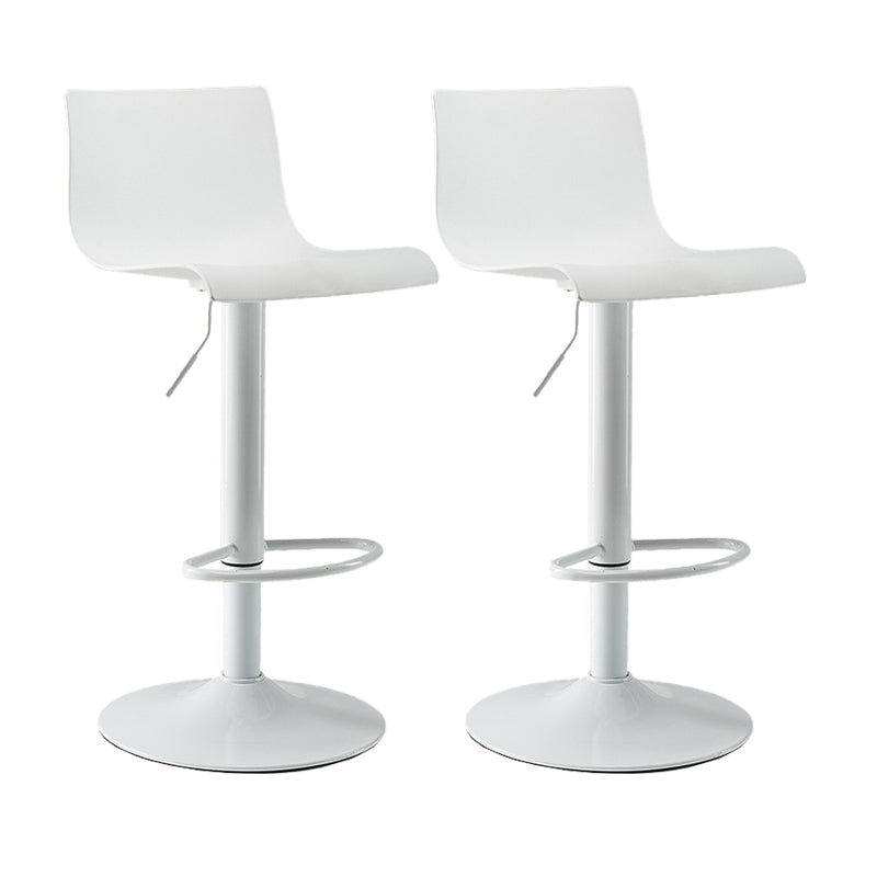 Low Back Dining Stools Adjustable Height Bar Stools with Metal Base