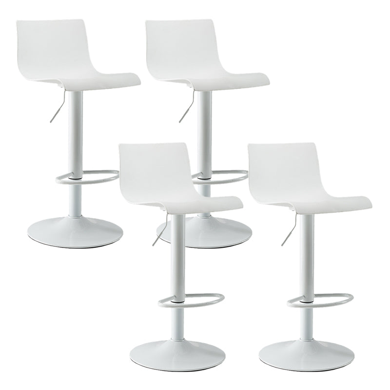 Low Back Dining Stools Adjustable Height Bar Stools with Metal Base