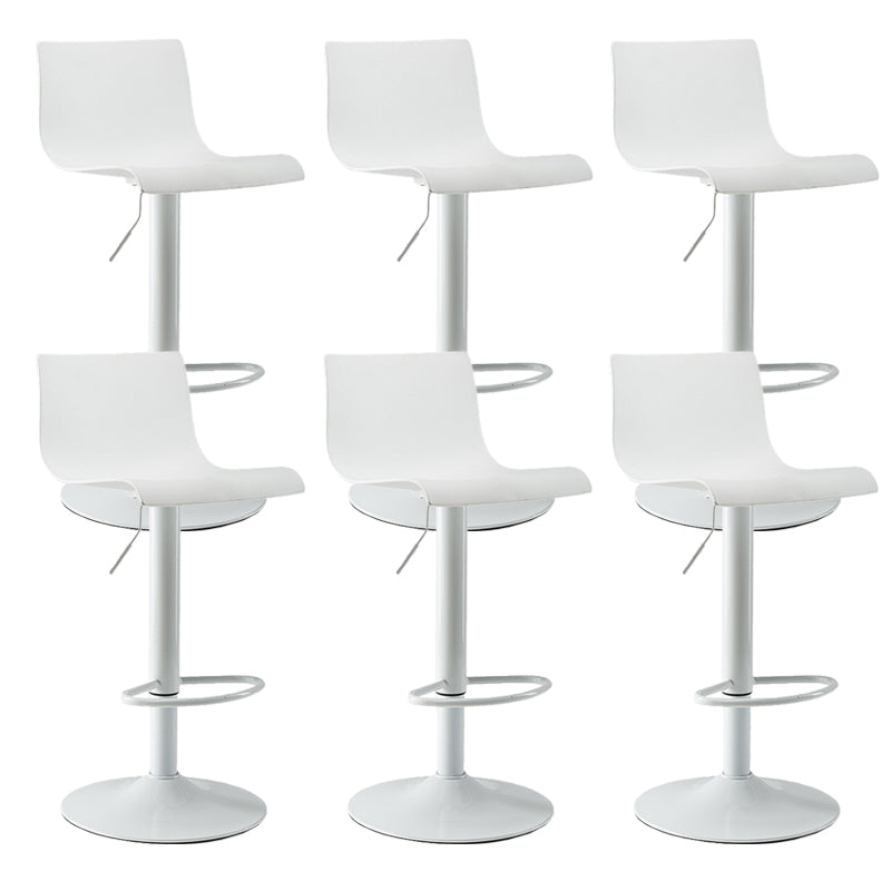 Low Back Dining Stools Adjustable Height Bar Stools with Metal Base