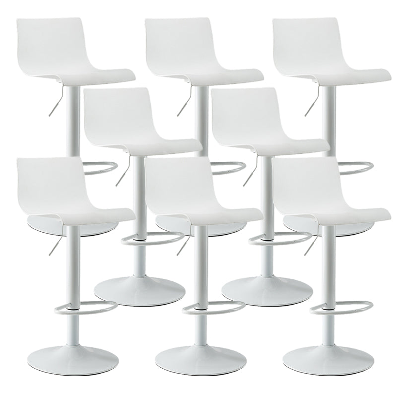 Low Back Dining Stools Adjustable Height Bar Stools with Metal Base