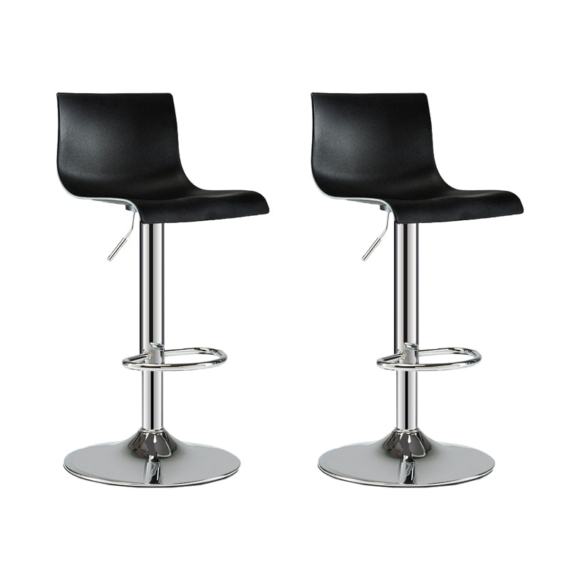 Low Back Dining Stools Adjustable Height Bar Stools with Metal Base