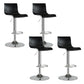 Low Back Dining Stools Adjustable Height Bar Stools with Metal Base