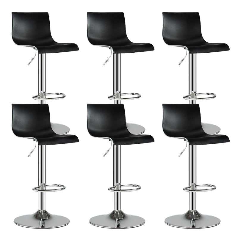 Low Back Dining Stools Adjustable Height Bar Stools with Metal Base
