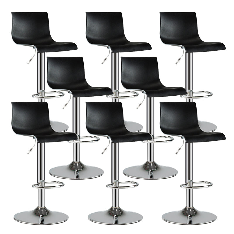 Low Back Dining Stools Adjustable Height Bar Stools with Metal Base