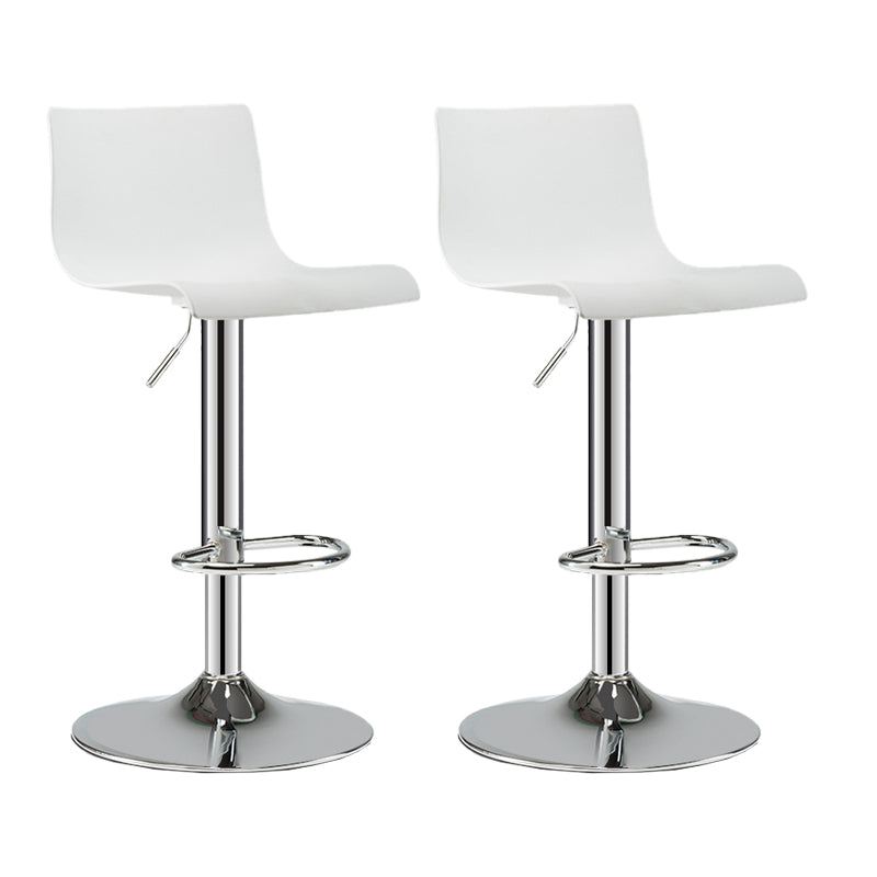 Low Back Dining Stools Adjustable Height Bar Stools with Metal Base