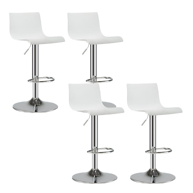 Low Back Dining Stools Adjustable Height Bar Stools with Metal Base