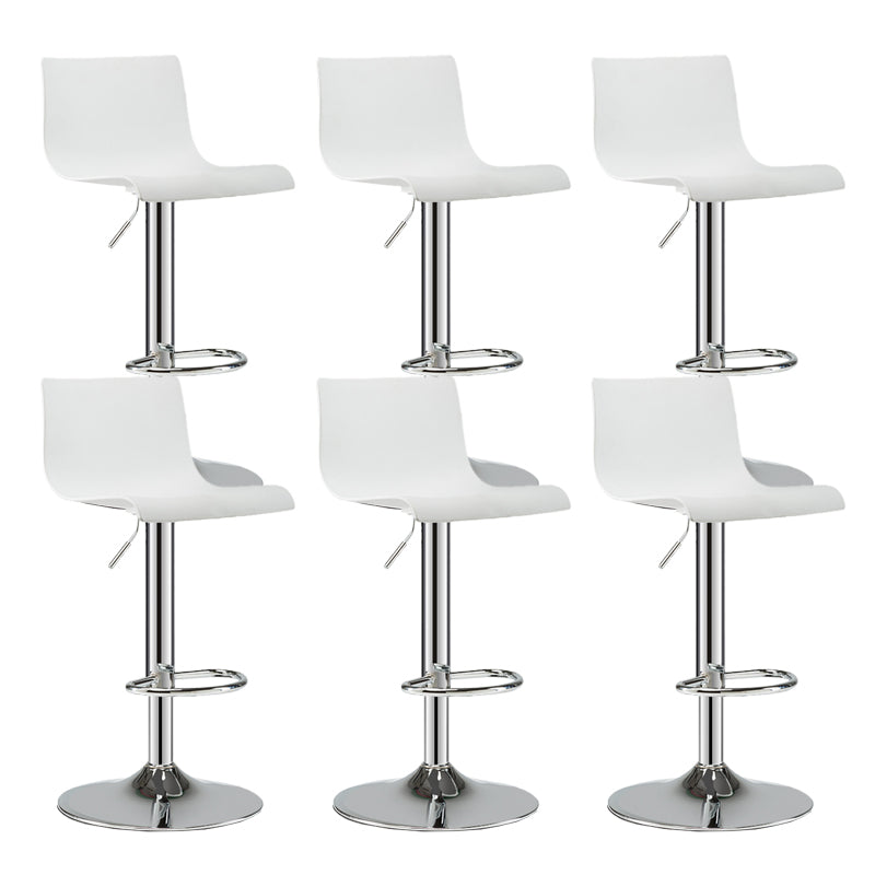 Low Back Dining Stools Adjustable Height Bar Stools with Metal Base