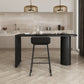 Oval Solid Wood Bar Stool and Table Set 1/2 Pieces Pub Dining Set 2 Pieces: 1 Black Table, 1 Gray Stool Clearhalo 'Bar Furniture' 'furn' 'furn_home_bar_bar_sets' 'Furniture' 'Home Bars & Bar Sets' 'home_bar_bar_sets' 'Kitchen & Dining Furniture' 6912388