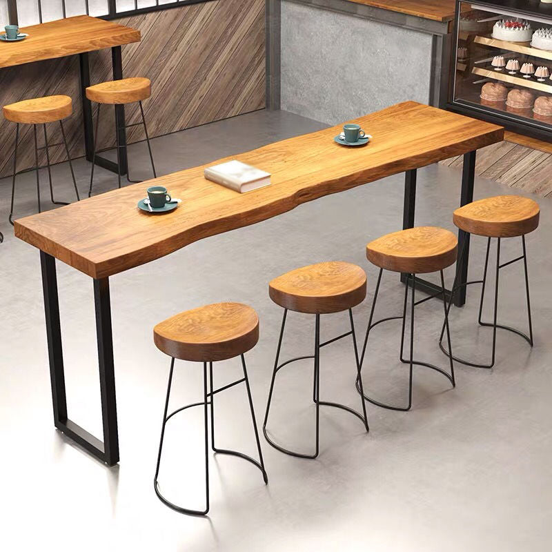 Industrial Pub Dining Set Rectangular 1/5 Pieces Counter Height Set 5 Pieces: Table, 4 Stools Clearhalo 'Bar Furniture' 'furn' 'furn_home_bar_bar_sets' 'Furniture' 'Home Bars & Bar Sets' 'home_bar_bar_sets' 'Kitchen & Dining Furniture' 6912405