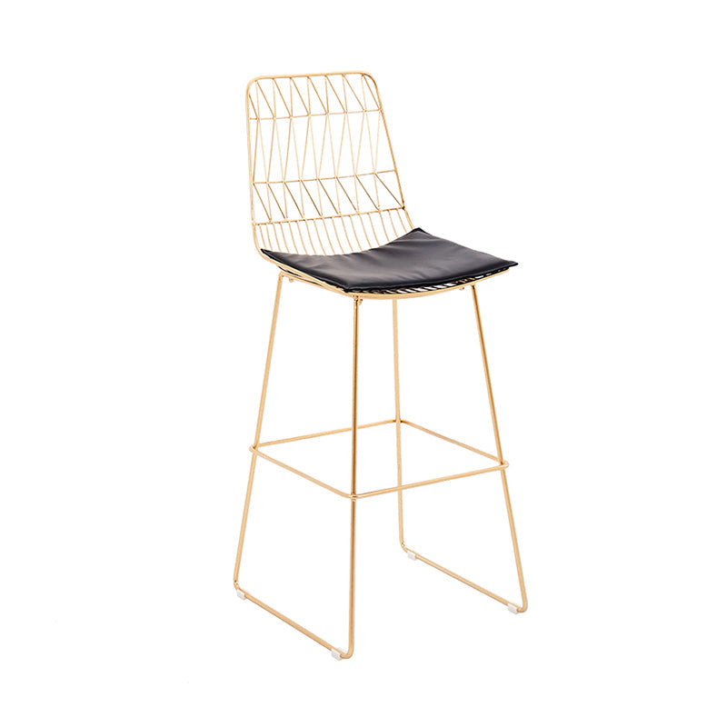 1/3 Pieces Counter Height Table Set Industrial Rectangular Pub Dining Set Gold 30"H Stool (Single) Clearhalo 'Bar Furniture' 'furn' 'furn_home_bar_bar_sets' 'Furniture' 'Home Bars & Bar Sets' 'home_bar_bar_sets' 'Kitchen & Dining Furniture' 6912424