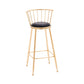 1/3 Pieces Counter Height Table Set Industrial Rectangular Pub Dining Set Matte Gold 27.5"H Stool (Single) Clearhalo 'Bar Furniture' 'furn' 'furn_home_bar_bar_sets' 'Furniture' 'Home Bars & Bar Sets' 'home_bar_bar_sets' 'Kitchen & Dining Furniture' 6912427