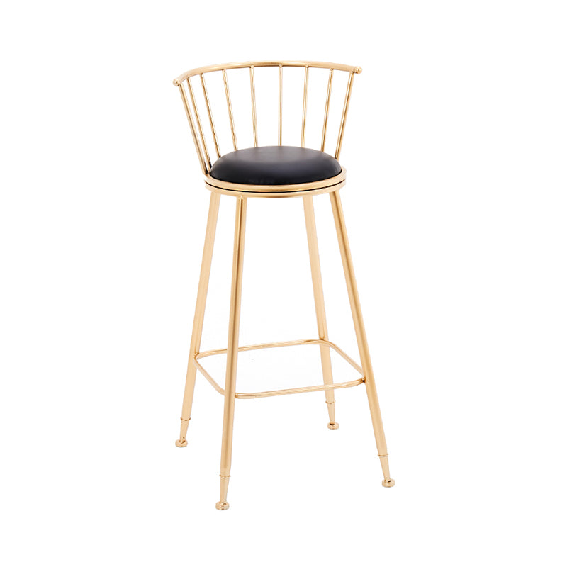 1/3 Pieces Counter Height Table Set Industrial Rectangular Pub Dining Set Matte Gold 27.5"H Stool (Single) Clearhalo 'Bar Furniture' 'furn' 'furn_home_bar_bar_sets' 'Furniture' 'Home Bars & Bar Sets' 'home_bar_bar_sets' 'Kitchen & Dining Furniture' 6912427