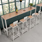 Industrial 1/5/9 Pieces Bar Table Set Wood Counter Table with High Stools for Bar 5 Pieces: White Table, 4 White Stools Clearhalo 'Bar Furniture' 'furn' 'furn_home_bar_bar_sets' 'Furniture' 'Home Bars & Bar Sets' 'home_bar_bar_sets' 'Kitchen & Dining Furniture' 6912443