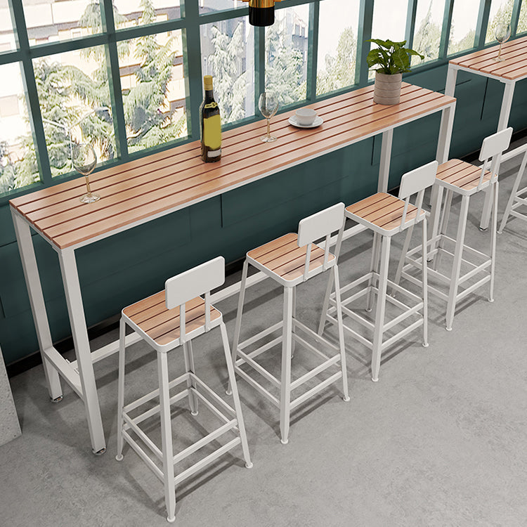 Industrial 1/5/9 Pieces Bar Table Set Wood Counter Table with High Stools for Bar 5 Pieces: White Table, 4 White Stools Clearhalo 'Bar Furniture' 'furn' 'furn_home_bar_bar_sets' 'Furniture' 'Home Bars & Bar Sets' 'home_bar_bar_sets' 'Kitchen & Dining Furniture' 6912443
