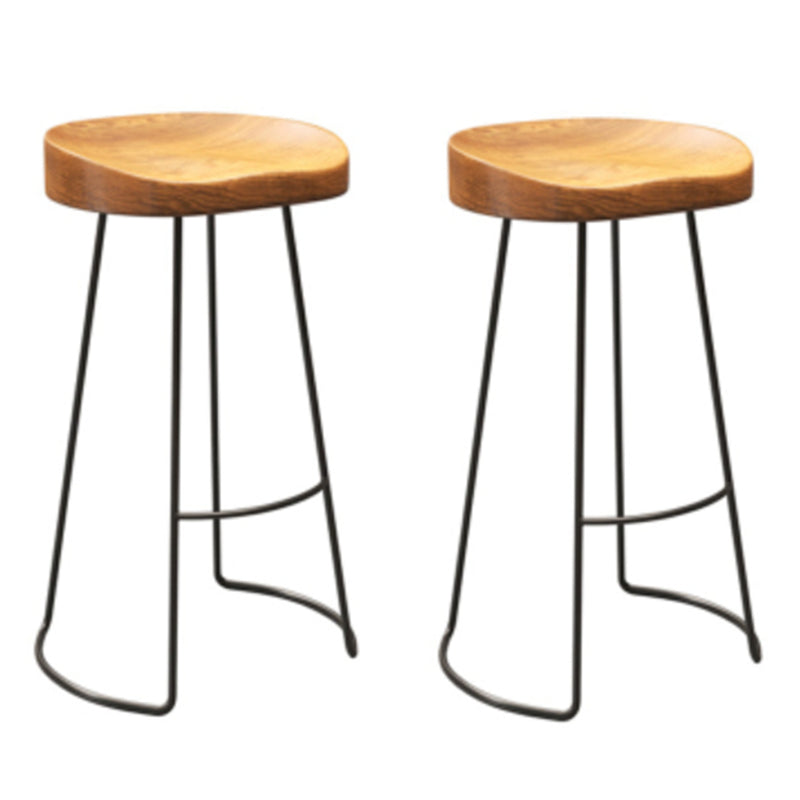 Industrial Bar Table Set 1/2/7 Pcs Solid Wood and Metal Bar Table and Stools Wood 30"H Stools (Set of 2) Clearhalo 'Bar Furniture' 'furn' 'furn_home_bar_bar_sets' 'Furniture' 'Home Bars & Bar Sets' 'home_bar_bar_sets' 'Kitchen & Dining Furniture' 6912464