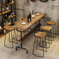 1/4/7 Pieces Counter Height Pub Set Industrial Wood Counter Set 7 Pieces: Table, 6 Stools Clearhalo 'Bar Furniture' 'furn' 'furn_home_bar_bar_sets' 'Furniture' 'Home Bars & Bar Sets' 'home_bar_bar_sets' 'Kitchen & Dining Furniture' 6912506