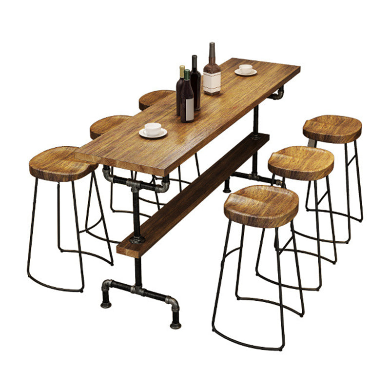 1/4/7 Pieces Counter Height Pub Set Industrial Wood Counter Set Clearhalo 'Bar Furniture' 'furn' 'furn_home_bar_bar_sets' 'Furniture' 'Home Bars & Bar Sets' 'home_bar_bar_sets' 'Kitchen & Dining Furniture' 6912508