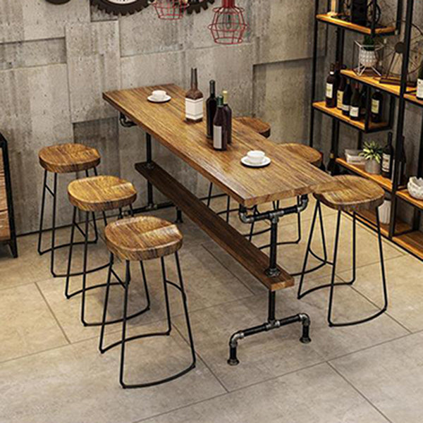 1/4/7 Pieces Counter Height Pub Set Industrial Wood Counter Set Clearhalo 'Bar Furniture' 'furn' 'furn_home_bar_bar_sets' 'Furniture' 'Home Bars & Bar Sets' 'home_bar_bar_sets' 'Kitchen & Dining Furniture' 6912515