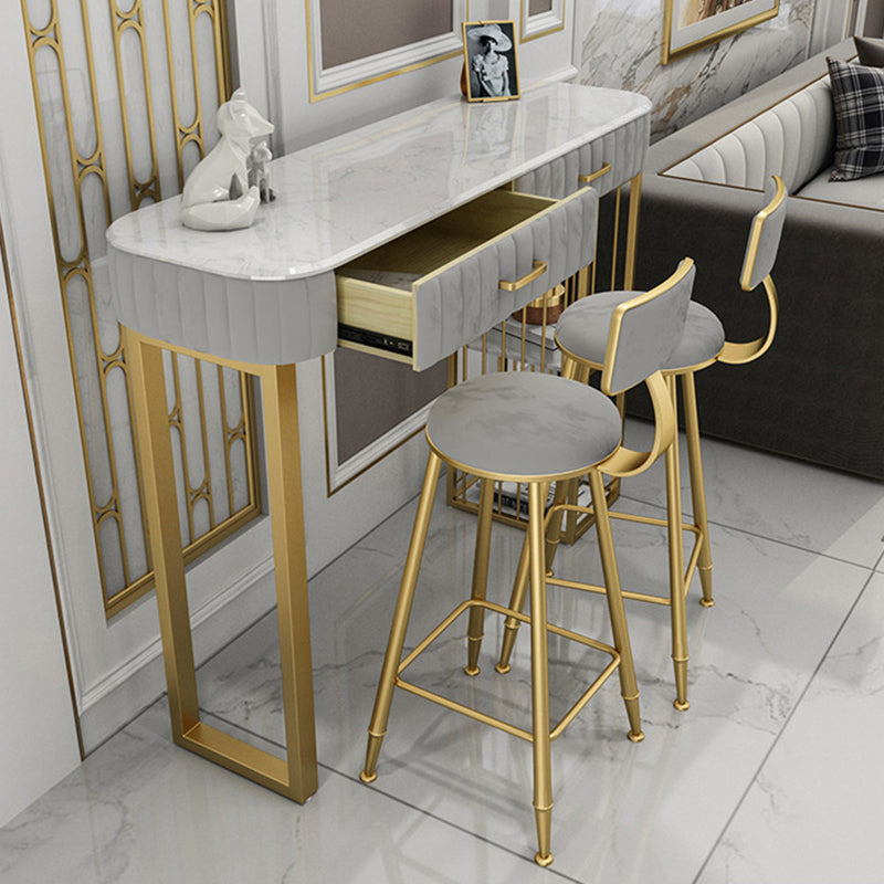 Faux Marble Counter Height Pub Set 1/2/3 Pieces Bar Stool and Table Set 3 Pieces: 1 Gray Table, 2 Gray Stools Clearhalo 'Bar Furniture' 'furn' 'furn_home_bar_bar_sets' 'Furniture' 'Home Bars & Bar Sets' 'home_bar_bar_sets' 'Kitchen & Dining Furniture' 6912524