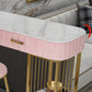 Faux Marble Counter Height Pub Set 1/2/3 Pieces Bar Stool and Table Set Clearhalo 'Bar Furniture' 'furn' 'furn_home_bar_bar_sets' 'Furniture' 'Home Bars & Bar Sets' 'home_bar_bar_sets' 'Kitchen & Dining Furniture' 6912534