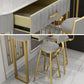 Faux Marble Counter Height Pub Set 1/2/3 Pieces Bar Stool and Table Set Clearhalo 'Bar Furniture' 'furn' 'furn_home_bar_bar_sets' 'Furniture' 'Home Bars & Bar Sets' 'home_bar_bar_sets' 'Kitchen & Dining Furniture' 6912537