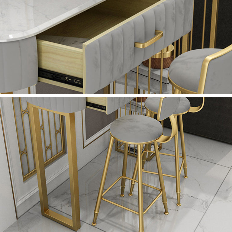 Faux Marble Counter Height Pub Set 1/2/3 Pieces Bar Stool and Table Set Clearhalo 'Bar Furniture' 'furn' 'furn_home_bar_bar_sets' 'Furniture' 'Home Bars & Bar Sets' 'home_bar_bar_sets' 'Kitchen & Dining Furniture' 6912537
