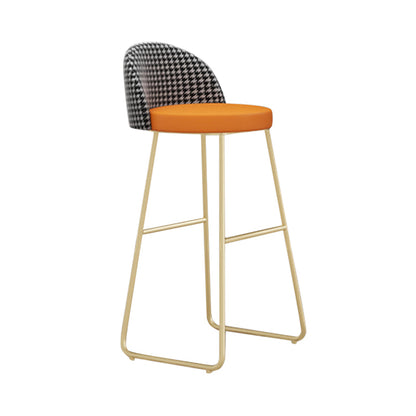 Industrial 1/7 Pieces Bar Table Set Rectangle Stone Counter Table for Living Room 30"H Black Orange Chair (Single) Clearhalo 'Bar Furniture' 'furn' 'furn_home_bar_bar_sets' 'Furniture' 'Home Bars & Bar Sets' 'home_bar_bar_sets' 'Kitchen & Dining Furniture' 6912547