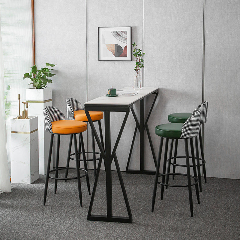 Modern 1/3/5 Pieces Bar Table Set Rectangle Stone Counter Table with Stools for Balcony Clearhalo 'Bar Furniture' 'furn' 'furn_home_bar_bar_sets' 'Furniture' 'Home Bars & Bar Sets' 'home_bar_bar_sets' 'Kitchen & Dining Furniture' 6912604