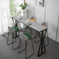 Modern 1/3/5 Pieces Bar Table Set Rectangle Stone Counter Table with Stools for Balcony 5 Pieces: Gray Table, 2 Light Green Stools, 2 Black Orange Clearhalo 'Bar Furniture' 'furn' 'furn_home_bar_bar_sets' 'Furniture' 'Home Bars & Bar Sets' 'home_bar_bar_sets' 'Kitchen & Dining Furniture' 6912605
