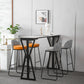 Modern 1/3/5 Pieces Bar Table Set Rectangle Stone Counter Table with Stools for Balcony 5 Pieces: White Table, 2 Light Gray Stools,2 Black Orange Stools Clearhalo 'Bar Furniture' 'furn' 'furn_home_bar_bar_sets' 'Furniture' 'Home Bars & Bar Sets' 'home_bar_bar_sets' 'Kitchen & Dining Furniture' 6912607