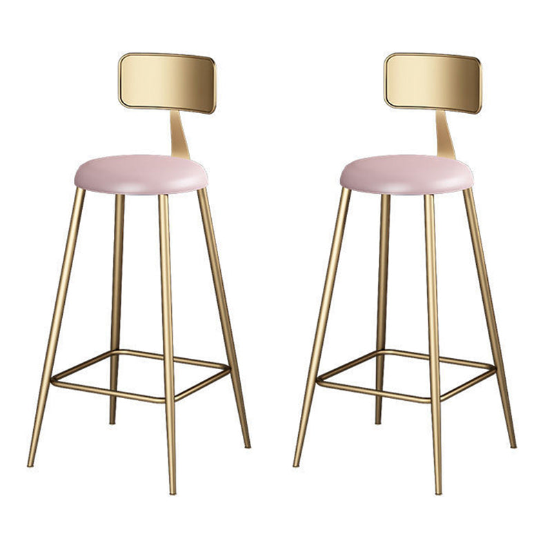 Glam 1/2/4/7 Pieces Bar Table Set Rectangle Stone Counter Table with Stools for Balcony Pink 30"H Stools (Set of 2) Clearhalo 'Bar Furniture' 'furn' 'furn_home_bar_bar_sets' 'Furniture' 'Home Bars & Bar Sets' 'home_bar_bar_sets' 'Kitchen & Dining Furniture' 6912678