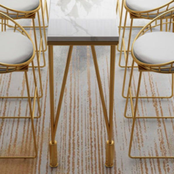 Glam 1/2/4/7 Pieces Bar Table Set Rectangle Stone Counter Table with Stools for Balcony Clearhalo 'Bar Furniture' 'furn' 'furn_home_bar_bar_sets' 'Furniture' 'Home Bars & Bar Sets' 'home_bar_bar_sets' 'Kitchen & Dining Furniture' 6912680