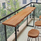 Modern Style Wood Bistro Bar Table Rectangle Metal Base Bar Table