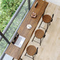 Wooden Bistro Bar Table Rectangle Metal Base Bar Table with Storage Clearhalo 'Bar Furniture' 'Bar Tables' 'bar_tables' 'furn' 'furn_bar_tables' 'Furniture' 'Kitchen & Dining Furniture' 6912739