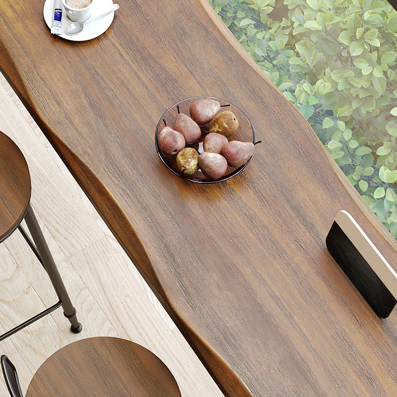 Wooden Bistro Bar Table Rectangle Metal Base Bar Table with Storage Clearhalo 'Bar Furniture' 'Bar Tables' 'bar_tables' 'furn' 'furn_bar_tables' 'Furniture' 'Kitchen & Dining Furniture' 6912741